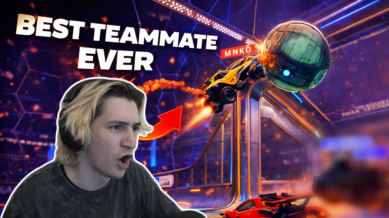 xQc Gets HARD CARRIED by a RANDOM PLAYER in Rocket League!