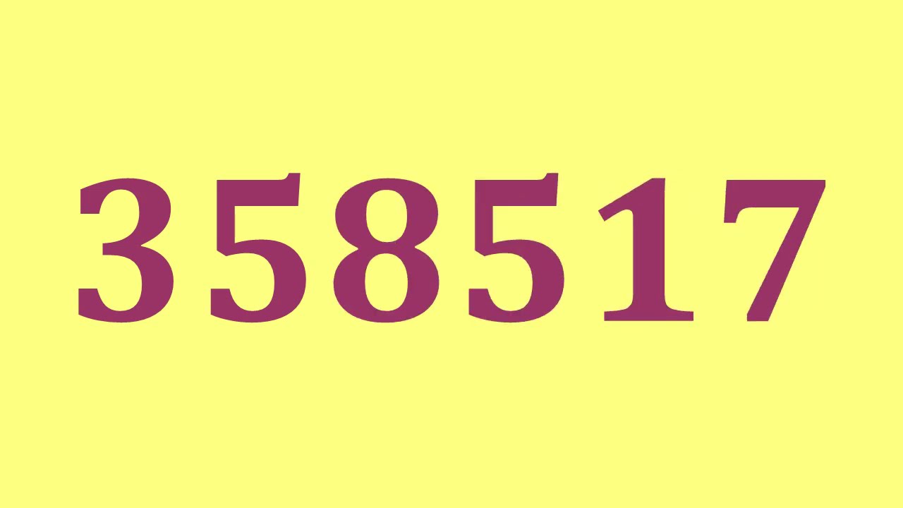 Numbers 1 To 1,000,000 (ATTABOY STYLE)