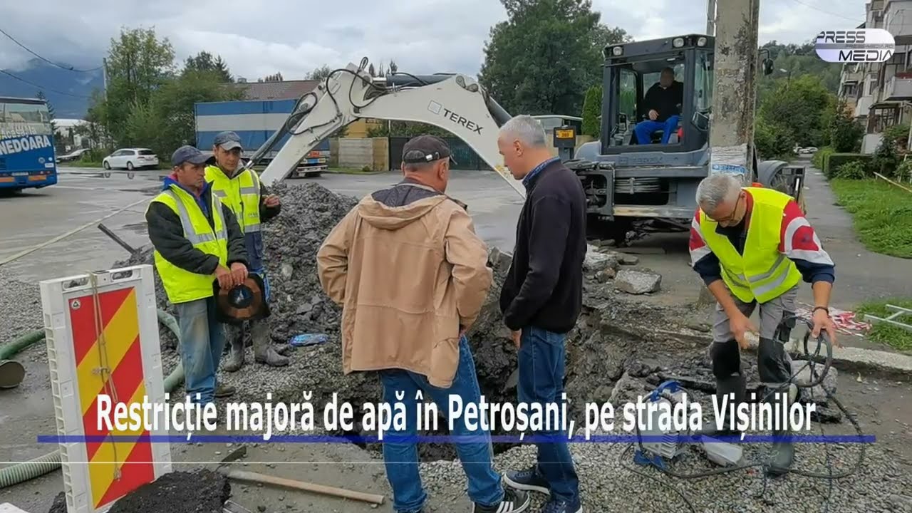 Restricție majoră de apă în Petroșani, pe strada Vișinilor