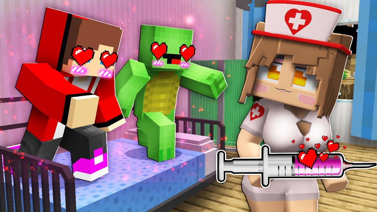 NURSE Girl used a Love INJECTION on JJ and Mikey in Minecraft - Maizen