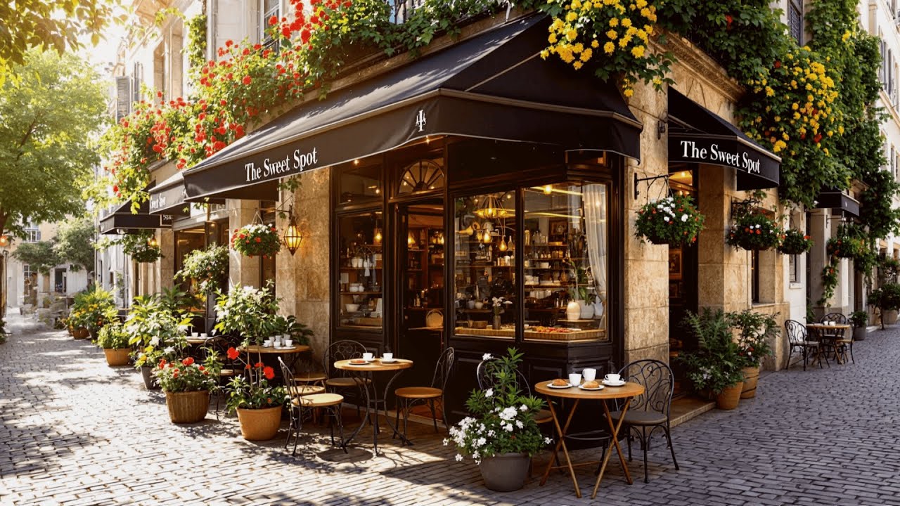 Warm Summer Morning Jazz Cafe ☕ Smooth Jazz Relaxing Music at Cozy French Coffee Shop for Good Mood