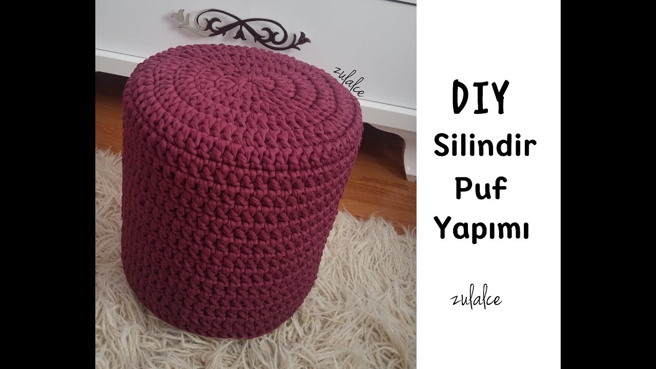 Silindir Puf Kılfı örüyoruz  crochet pouf Nasıl Örülür?
