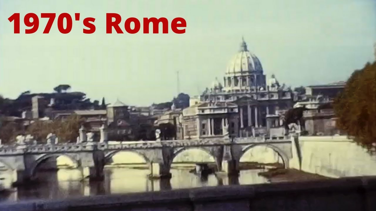 1970's Street Scene Footage of Rome, Italy - Vatican City - Spanish Steps