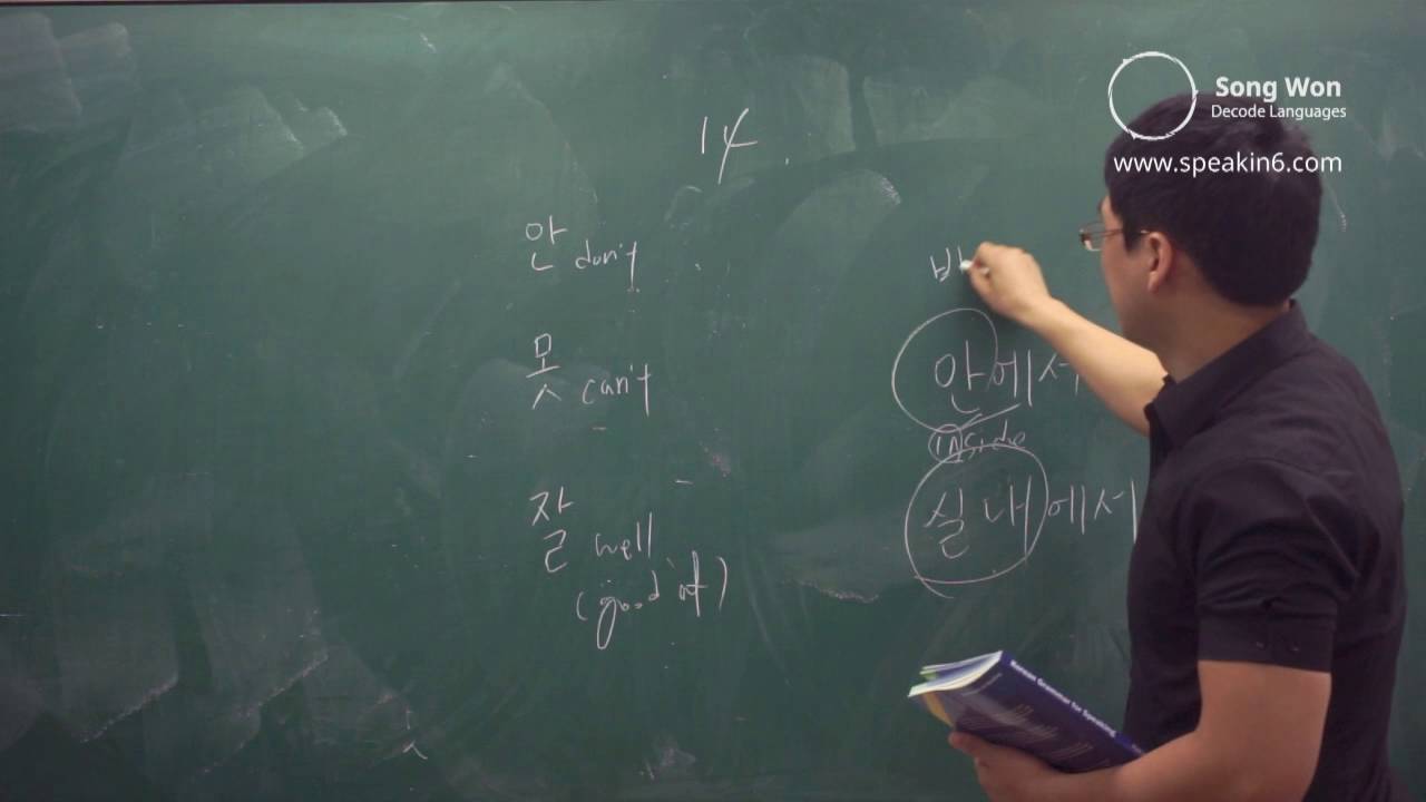 Songwon Korean Grammar for Speaking Free Lesson Unit 14 '안', '못', '잘'.