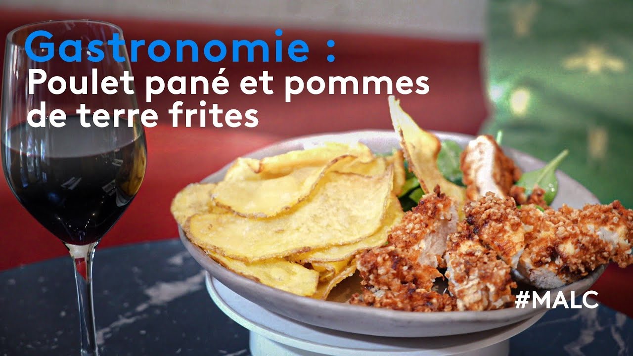 Gastronomie : poulet pané et pommes de terre frites