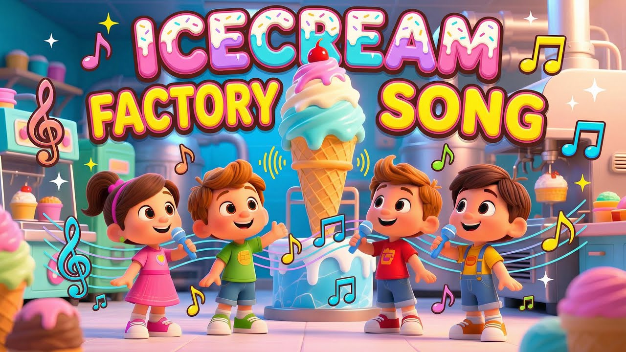 Ice Cream Factory Song 🍦🏭 | Yummy Kids Song | Making Flavors & Sprinkles!
