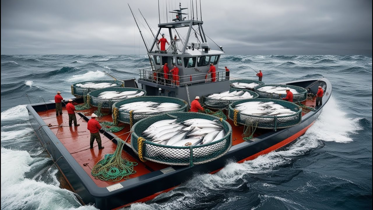 Incre&iacute;ble pesca de salm&oacute;n en alta mar | Planta procesadora de salmones
