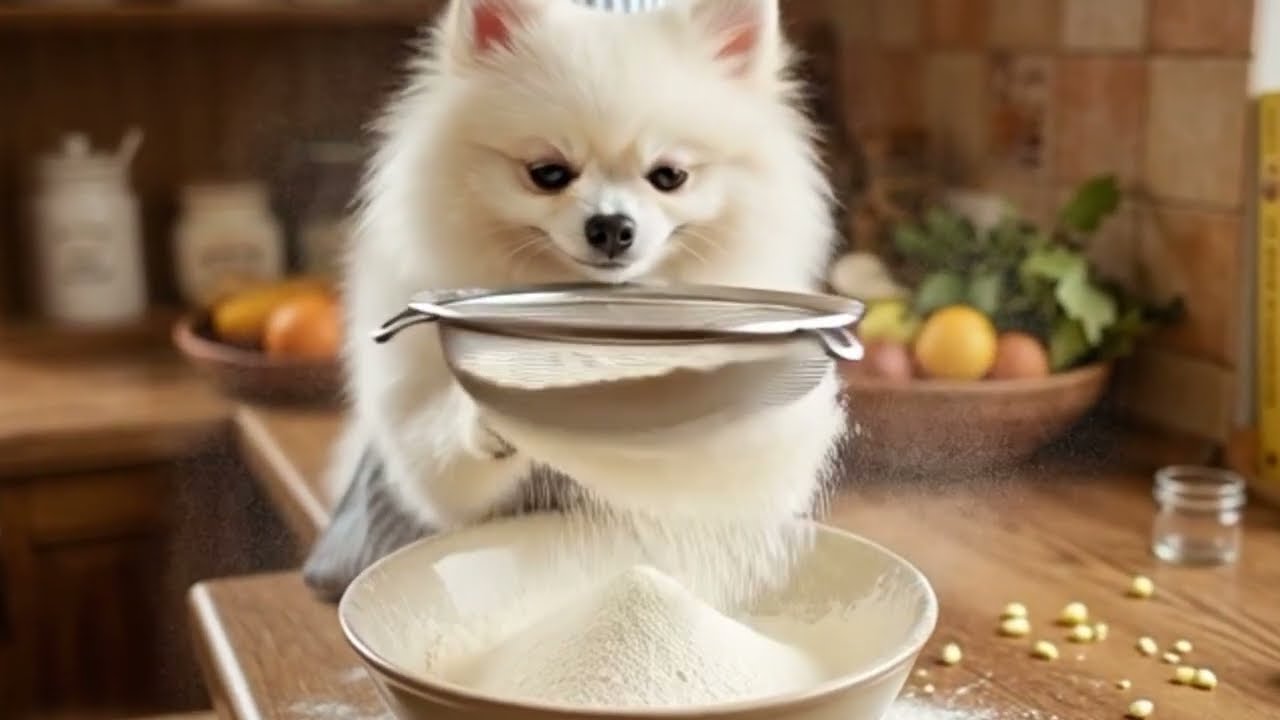 🐶 Шпиц Лёля: Секретный Рецепт Идеальных Блинов! 🥞#собакаповар #шпиц #милоевидео