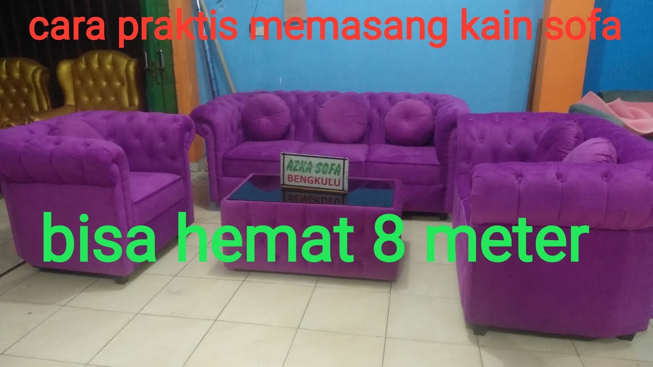 cara menjahit cover sofa Chesterfield / kancing 1000