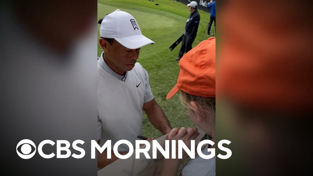 9-year-old heart recipient and competitive golfer meets her idol, Tiger Woods