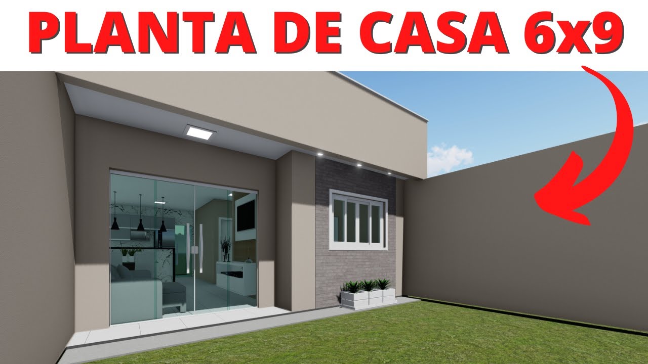 PLANTA DE CASA PEQUENA COM 02 QUARTOS | 6x9 METROS