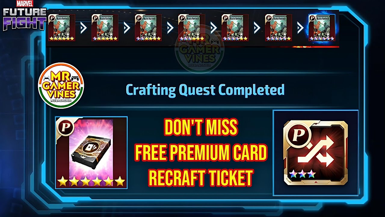 How To Complete Card Crafting Quest 😍 Free P Card Select, Recraft Ticket Use | Marvel Future Fight