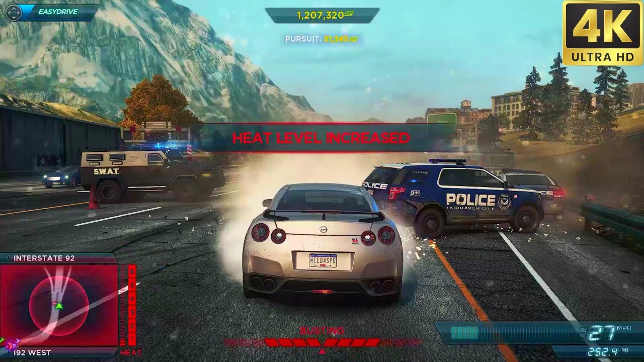 NFS Most Wanted 2012 NISSAN  GTR EGOIST Police Chase Heat Level 6 Pursuit