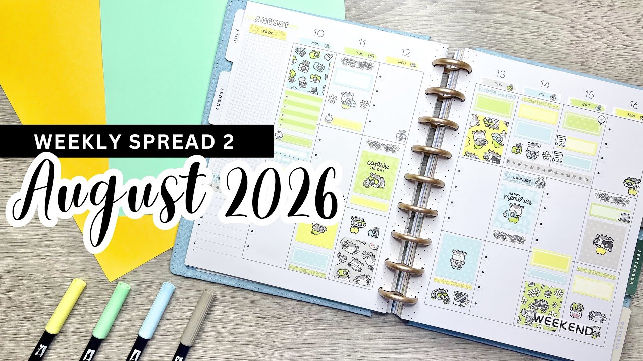 ПЛАНИРУЙТЕ СО МНОЙ || Оформление Happy Planner на август 2026 (Недельный разворот 2)