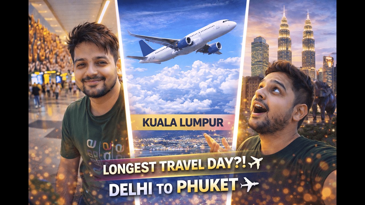 New Delhi to Phuket via Kuala Lumpur | 24 Hours Travel Vlog ✈️ Thailand Trip Begins