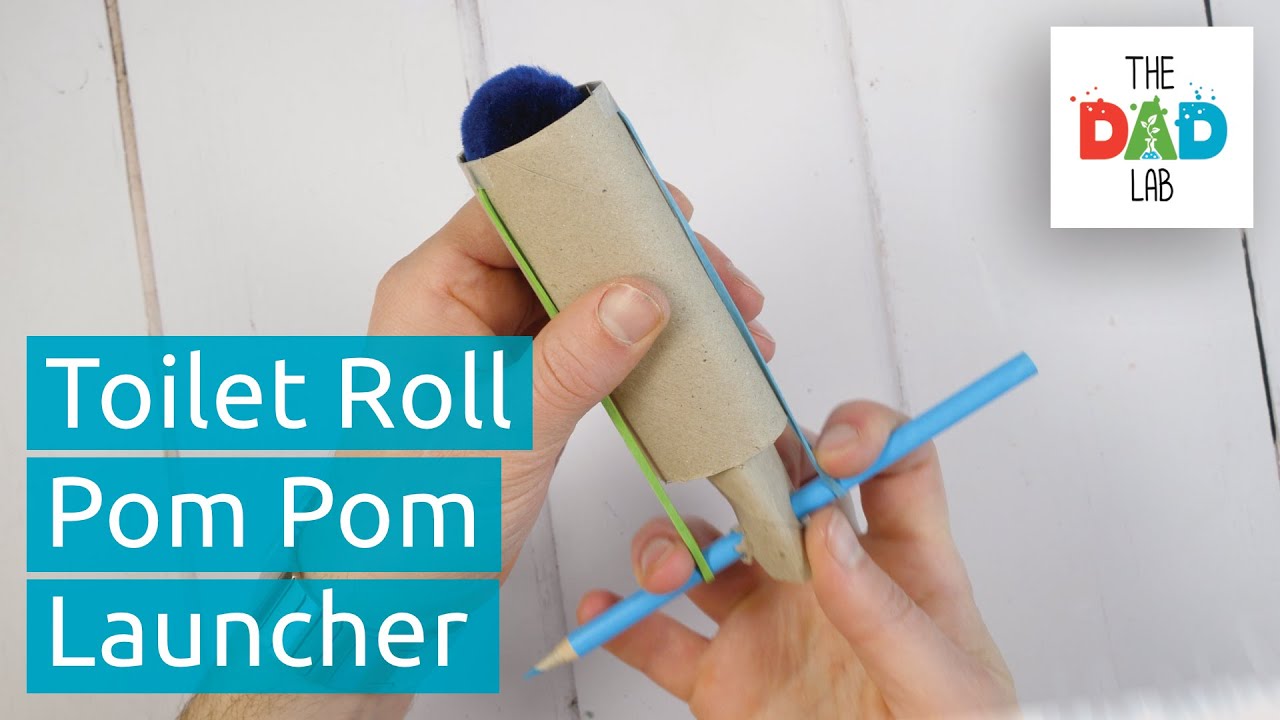 How to Make Pom Pom Launcher from Toilet Paper Roll | Fun STEAM Activity for Kids