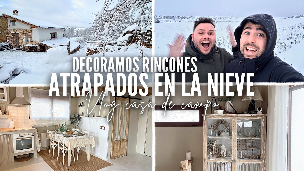 INCOMUNICADOS en CASA de CAMPO 🥶 ¡VAYA NEVADA! 😱 DECORAMOS VITRINA 😍 PONEMOS MESA 👌🏻 RECETAS 🍽️ VLOG
