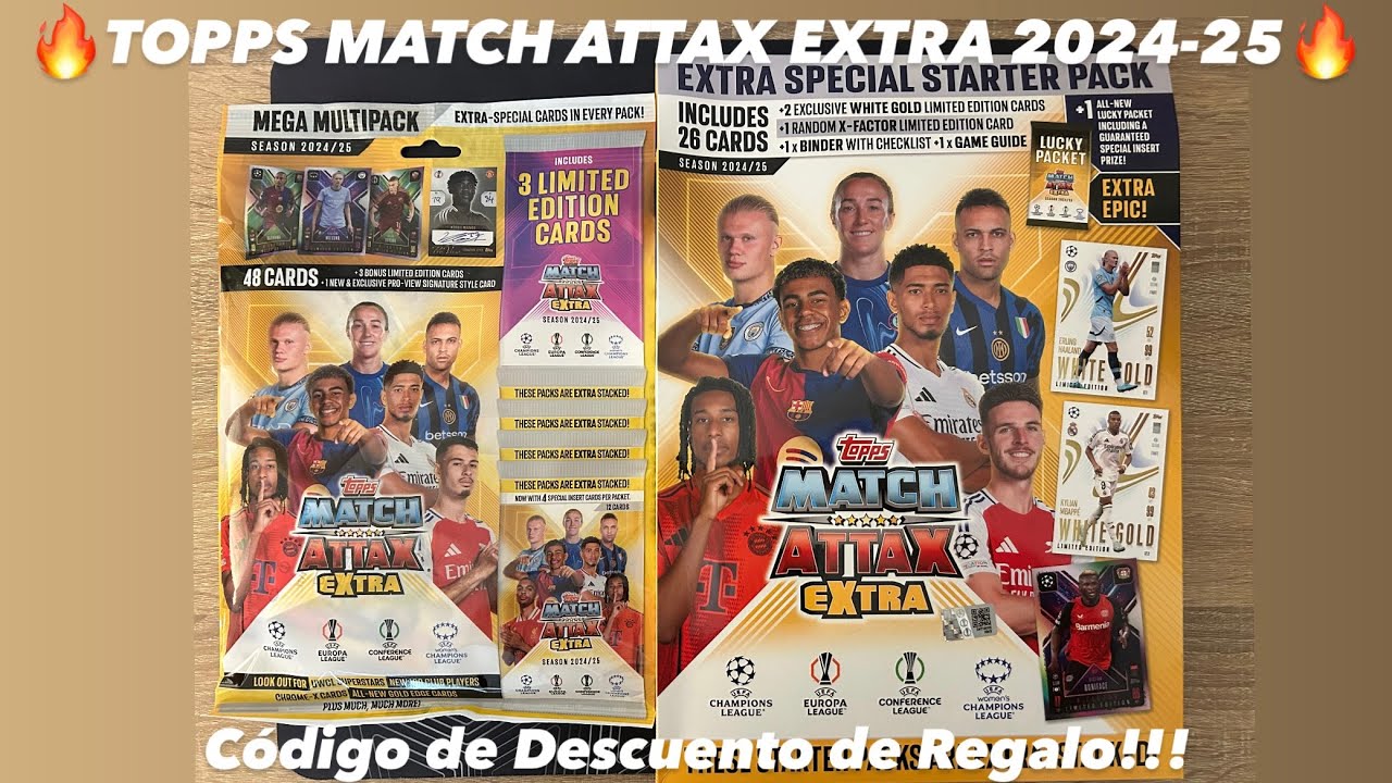 🔥 *NUEVO* TOPPS MATCH ATTAX EXTRA 2024-25 | STARTER PACK + MEGA MULTIPACK + CODIGO DE REGALO 🔥