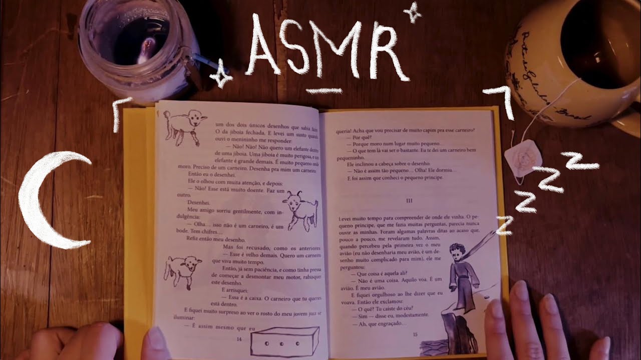 MEU 1º ASMR - lendo O Pequeno Príncipe para você dormir 😴 ✨