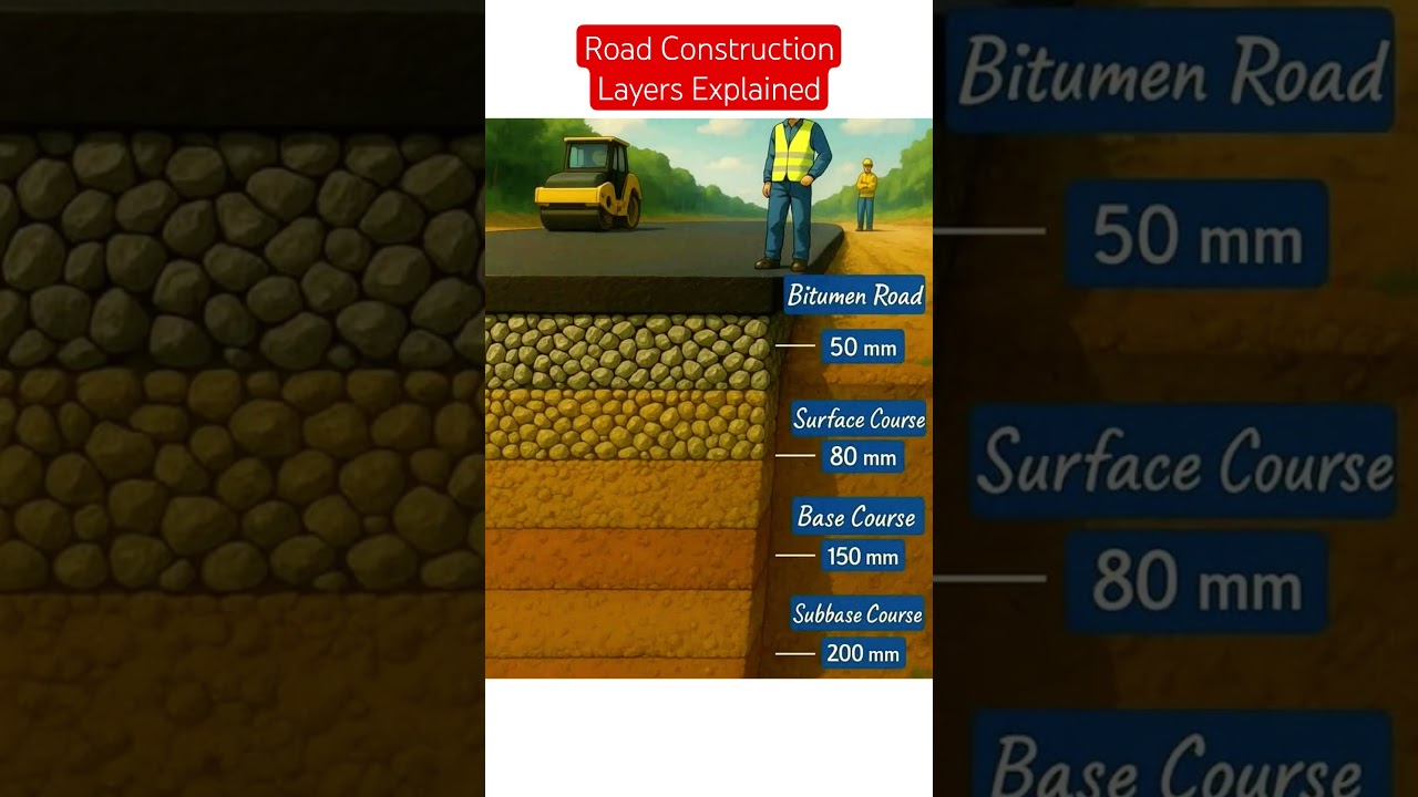 Road Construction Layers Explained | Bitumen Road Structure with Thickness