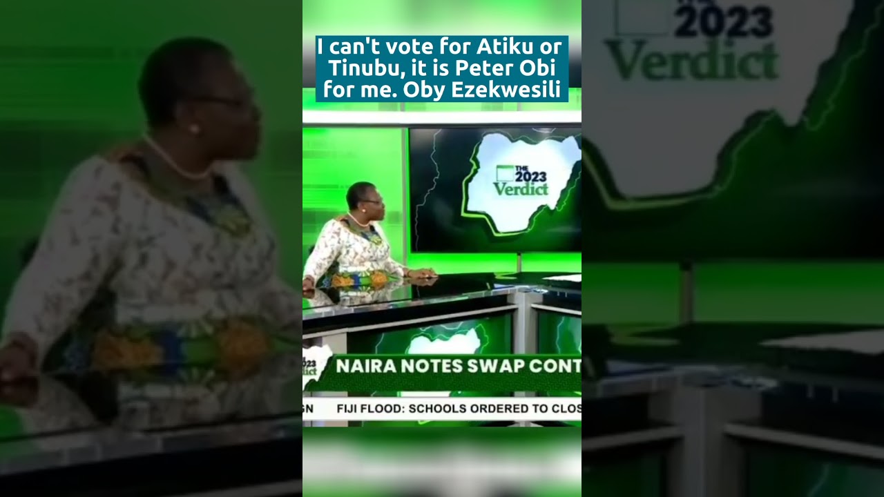 I can't vote for Atiku or Tinubu, it's Peter Obi for me. Oby Ezekwesili #election2023
