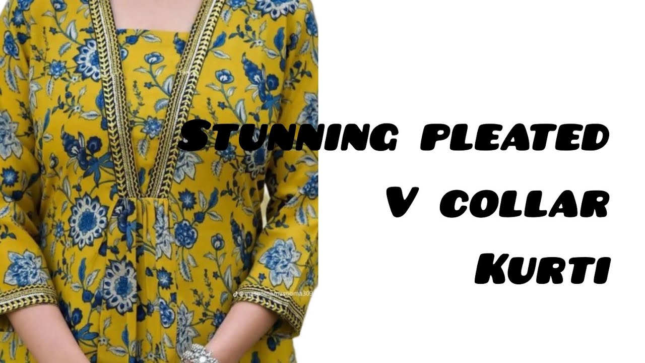 Stunning pleated v collar kurti
