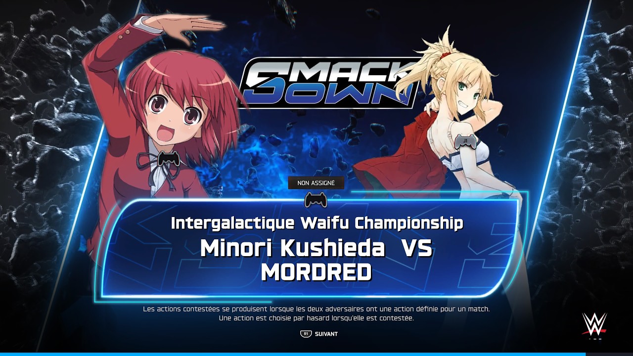 Wwe 2k25 . Intergalactique Waifu Championship . Minori Kushieda vs Mordred (c)