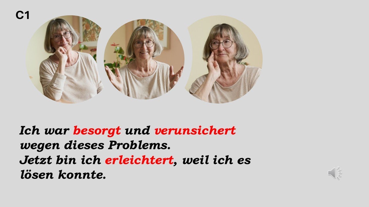 Adjektive, die Emotionen ausdrücken,  C1  # angespannt #überfordert #verunsichert #überwältigt