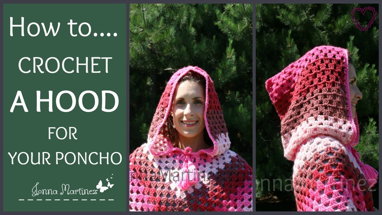 How To Crochet A Poncho Hood | Hooded crochet poncho | #crochetcraft