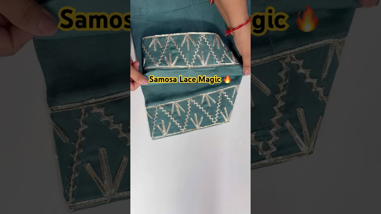 New Salwar Poncha Design with Samosa Lace 🔥 | Easy Trick #shorts #samosalace