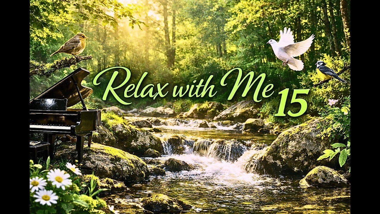 Peaceful piano music with nature sounds 🌳 🕊️ Gentle birdsong and flowing water for deep relaxation.