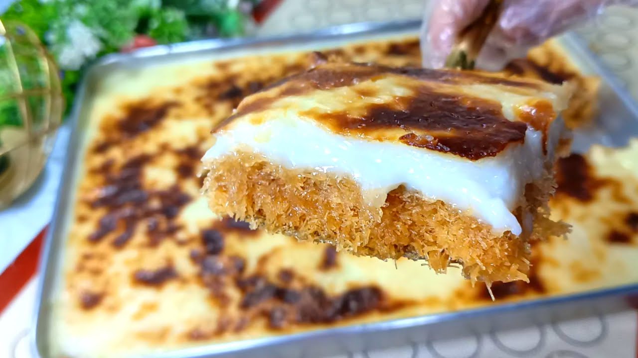 الكنافه بالكريمه(القشطه) بطعم لا يقاوم❗اعمليها بالطريقه دي❗هتنبهري بجماله❗طعم افخم من أكبر المحلات