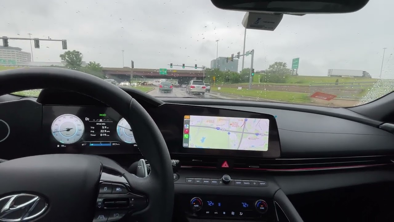 Driving in a rain in my Hyundai Elantra N asmr