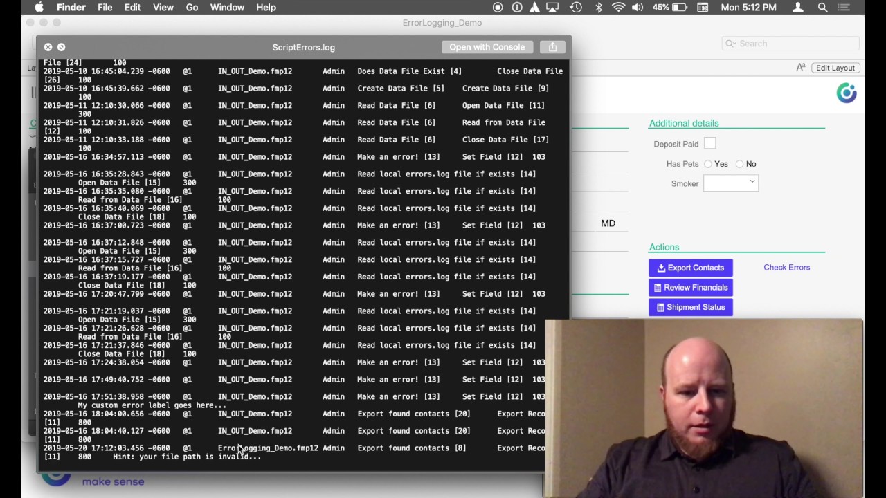 Set Error Logging Script Step in FileMaker 18