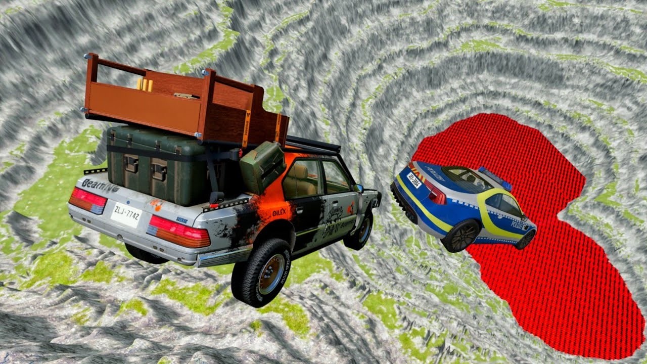 Leap Of Death Car Jumps & Falls Into Pit With Water – BeamNG.Drive | #destroy