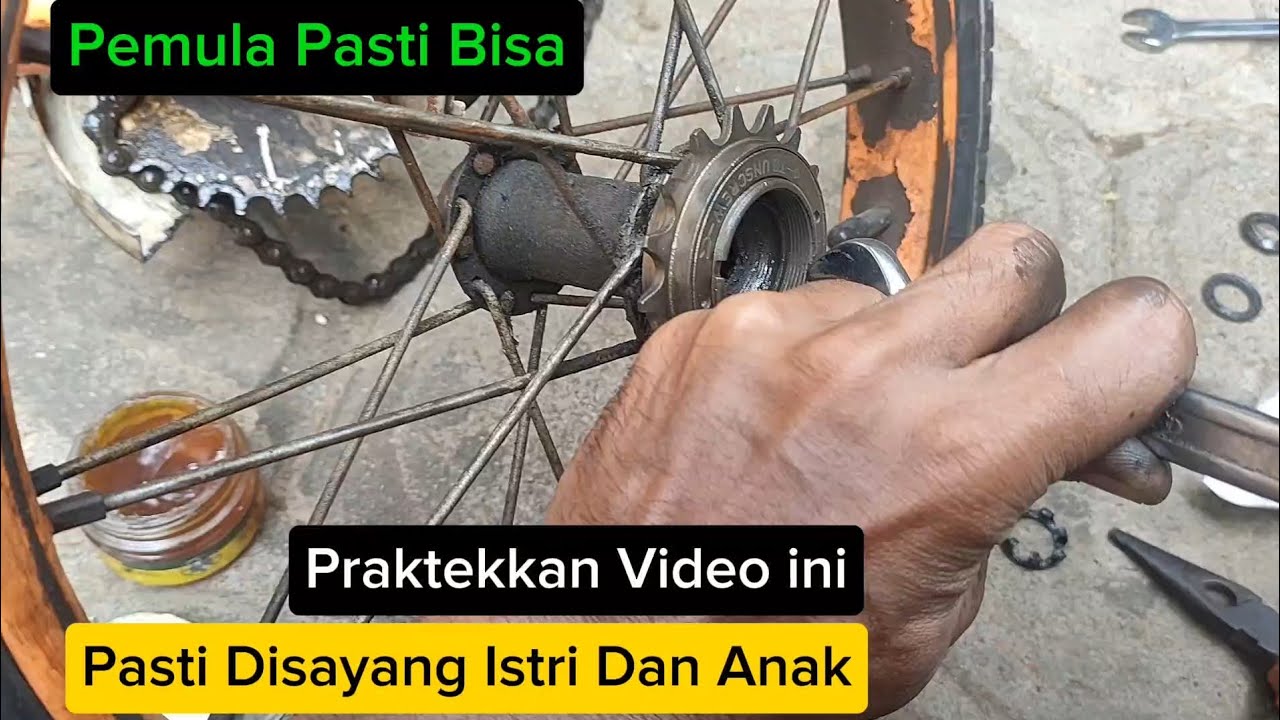 Ganti Freewheel Dan As Belakang #sepeda 