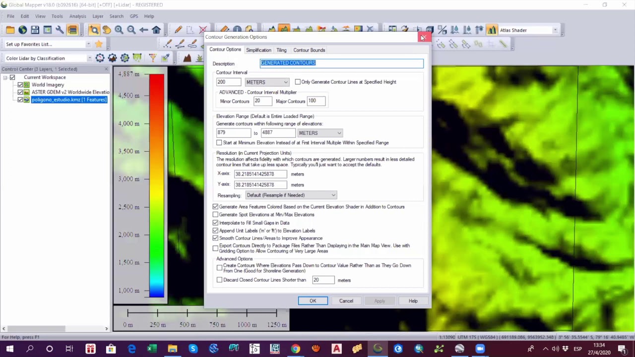 Como crear una topografía desde cero en global mapper