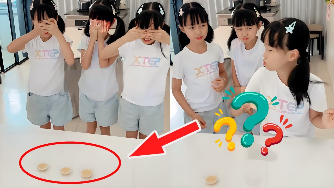 Guess which of the triplets got the lemonade!