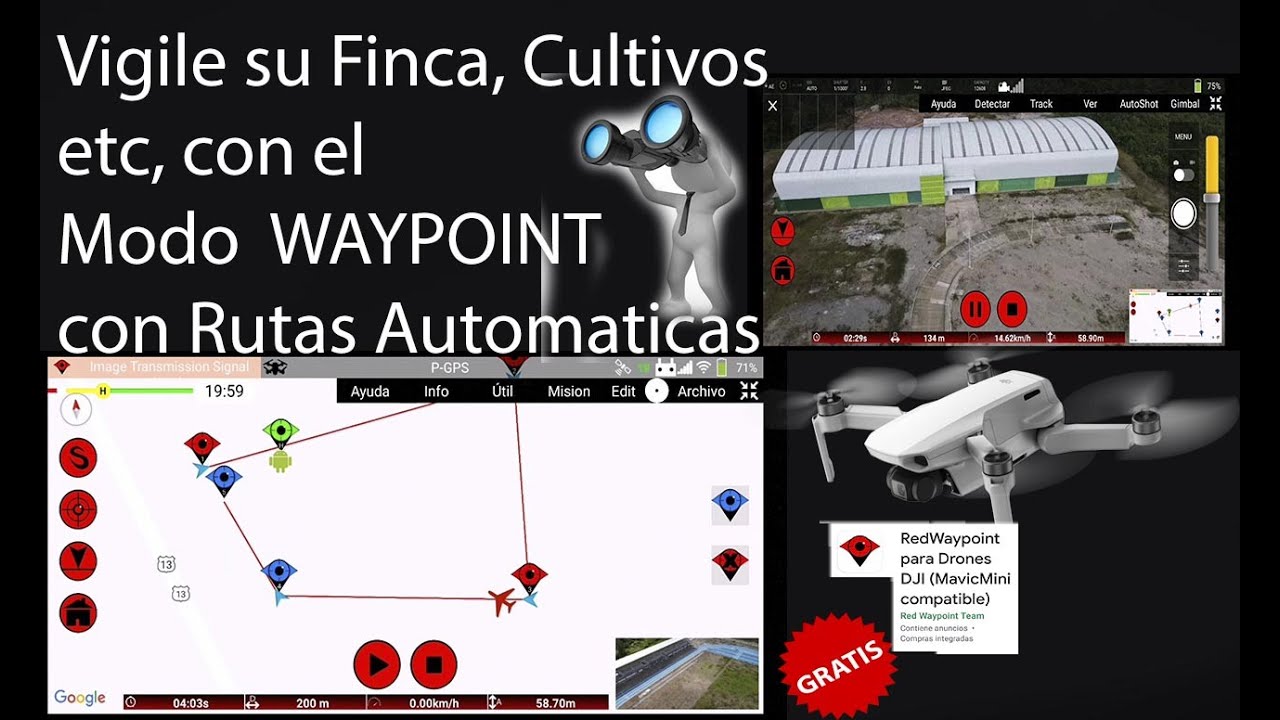 MODO WAYPOINT MAVIC MAVIC MINI PARA VIGILANCIA  -AUTOMATIZADO - APK REDWAYPOINT-GRATIS en ESPAÑOL