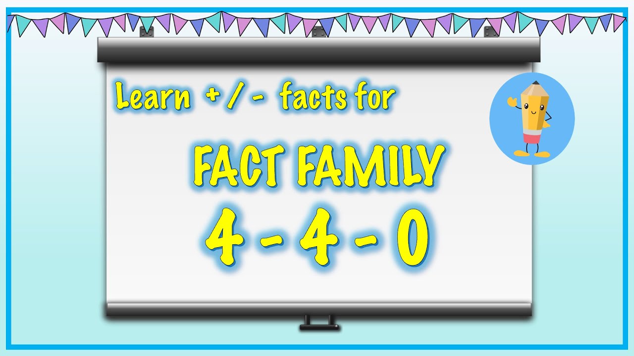 Learn the addition and subtraction facts for 4-4-0.