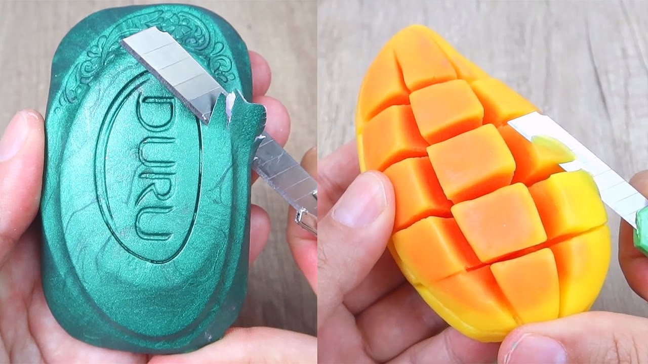 Relaxing Soap Cutting ASMR. Satisfying Soap and lipstick cutting. Corte de jabón - 1079