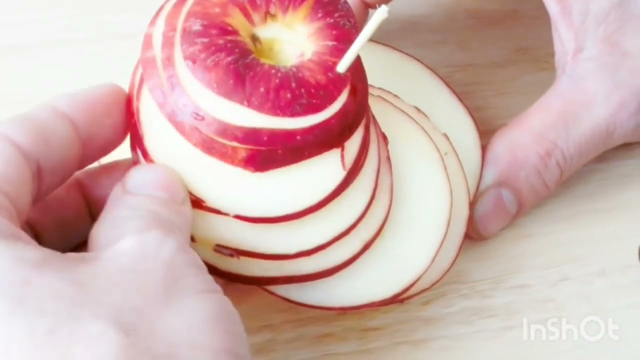 Art In Apple Flower | Fruit Carving Garnish | Apple Art | Party Garnishing 