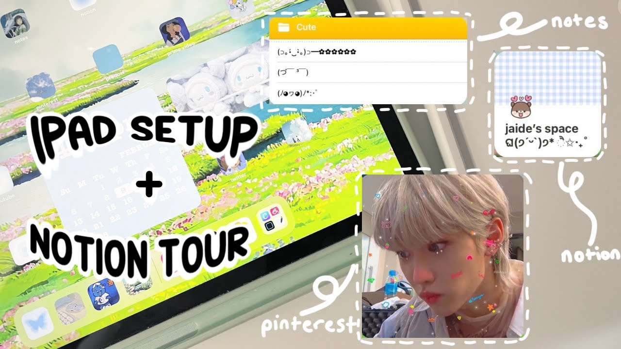 2022 ipad set up + tour | notion tour | blue kpop anime inspired 🐻