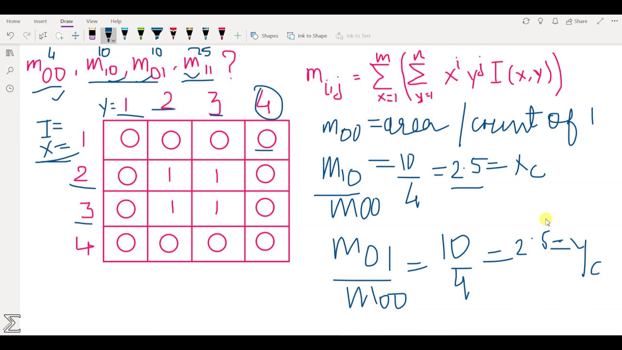 Image Processing: Moment of Image for Object Detection