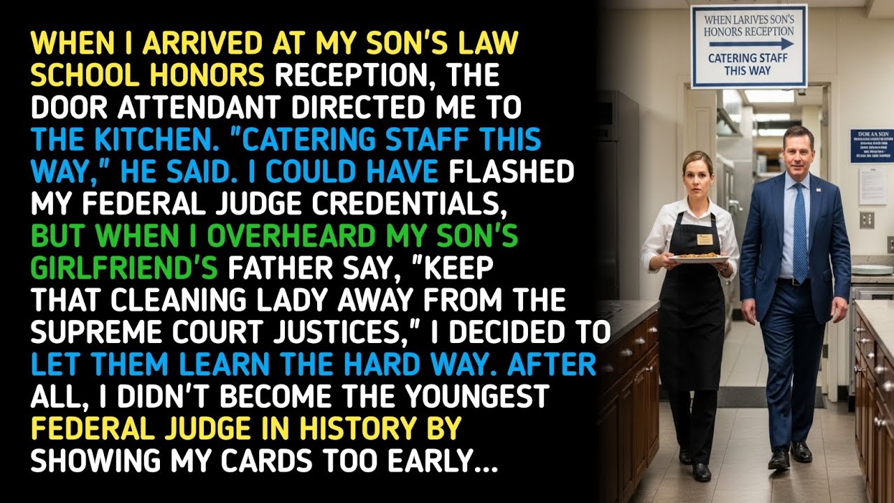 WHEN I ARRIVED AT MY SON'S LAW SCHOOL HONORS RECEPTION, THE DOOR ATTENDANT DIRECTED ME TO THE...