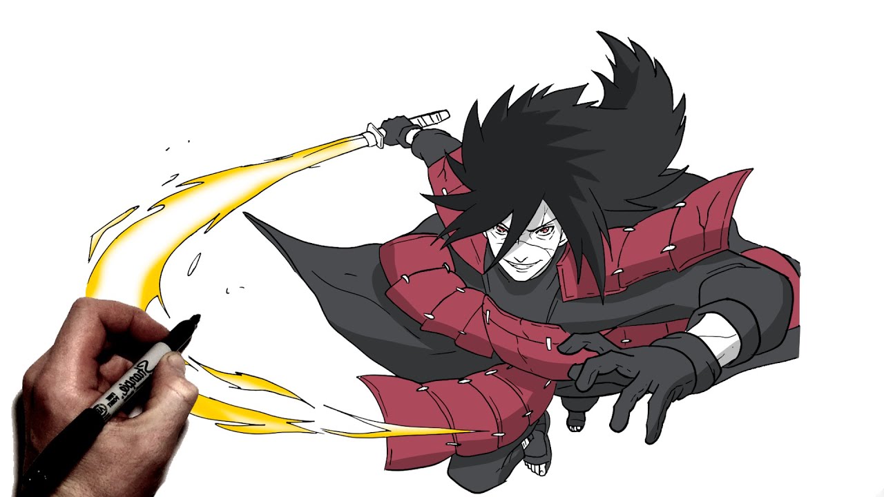 How To Draw Madara Fire Sword | Step By Step | Naruto