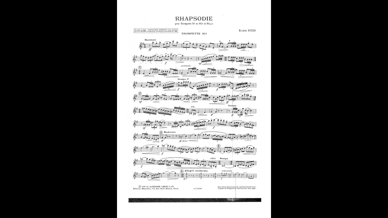 BOZZA, Rhapsodie para trompeta y piano - Maestoso.