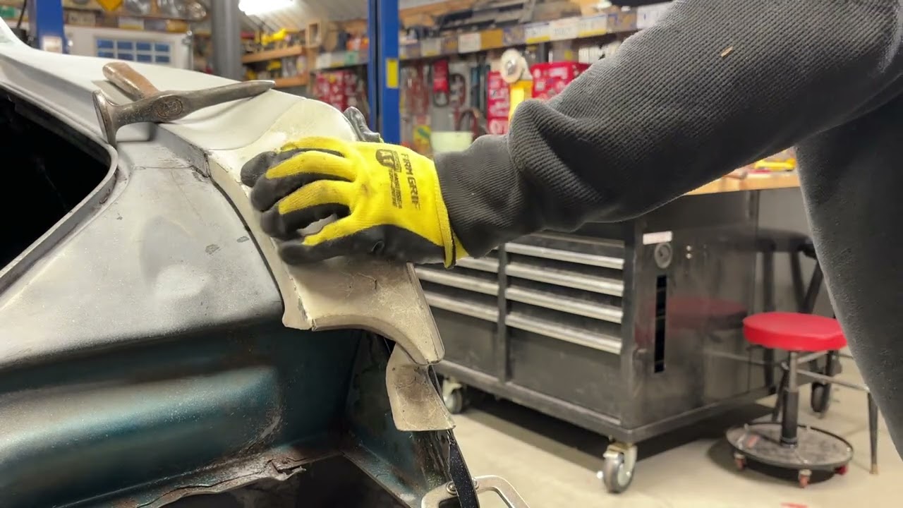 Installing a 1972 cutlass supreme passenger quarter panel skin #classiccarrestoration