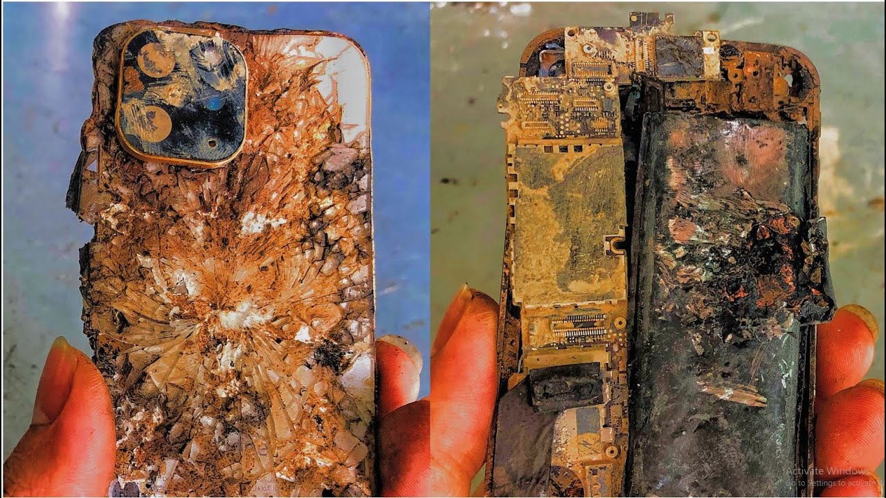Restoration phone IPHONE destroyed - burned | Restore and rebuild burnt iphone