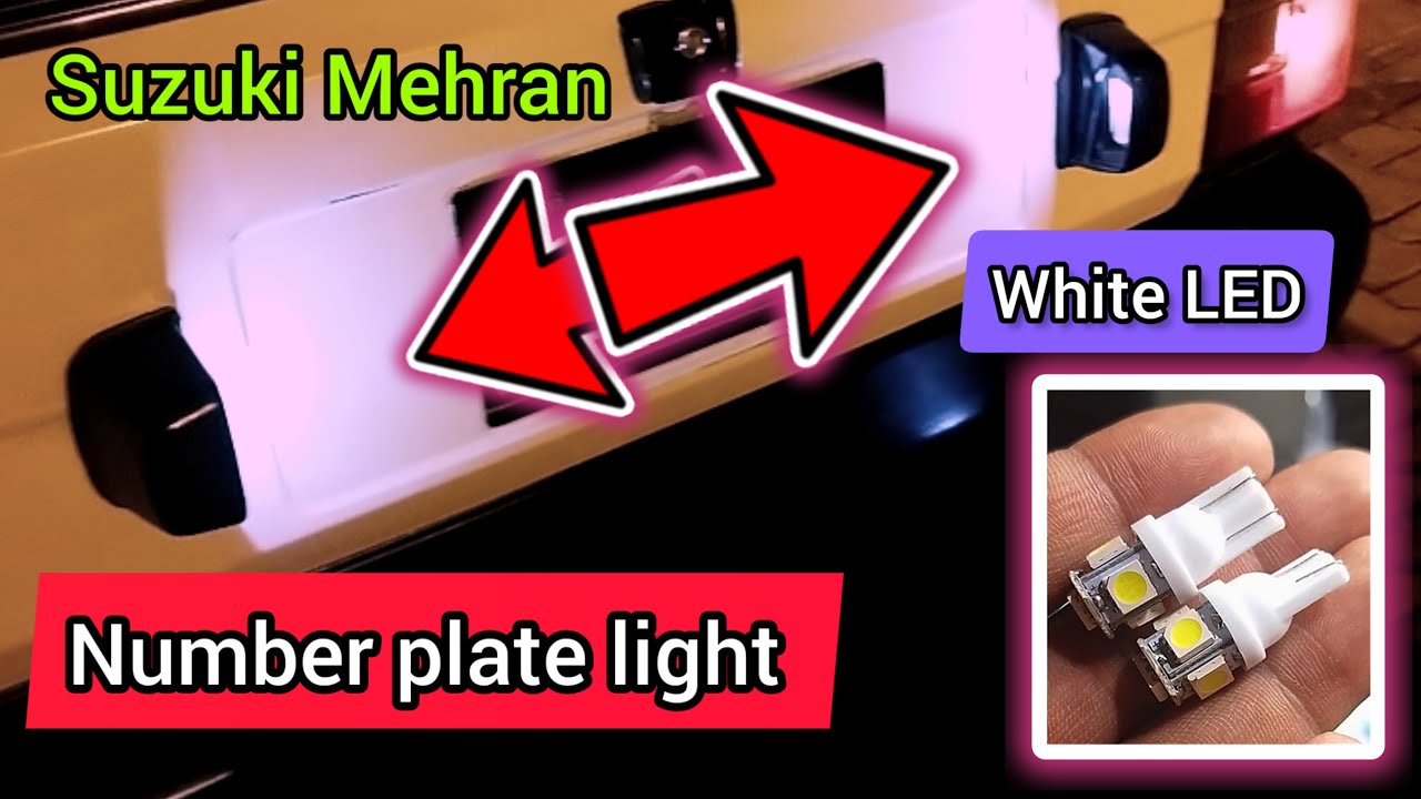 Suzuki mehran 2008 number plate light | how to install white led light